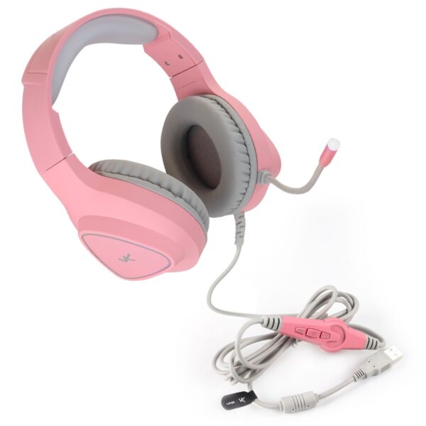 FONE HEADSET GAMER CHROMA USB 7.1 RGB ROSA - GH804 - Imagem 9