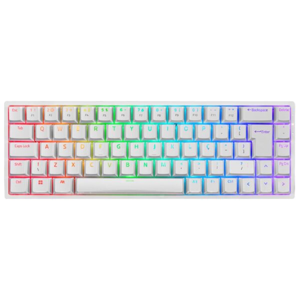 TECLADO MECANICO AKKO MODELO 3068B PLUS BRANCO SWITH PINK