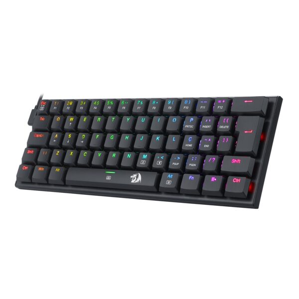TECLADO MECANICO GAMER REDRAGON ANIVIA PRETO RGB COM SWITCH MARROM ABNT-2