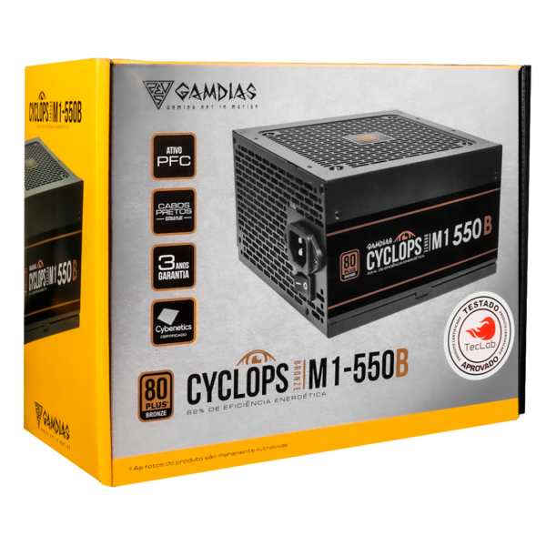 FONTE GAMDIAS CYCLOPS M1-550B WATTS 80 PLUS BRONZE SEM CABO - Imagem 10