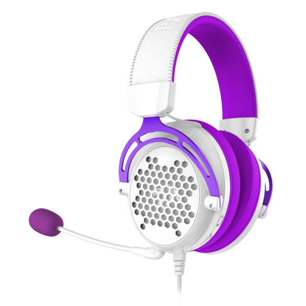 HEADSET GAMER REDRAGON DIOMEDES BRANCO COM ROXO