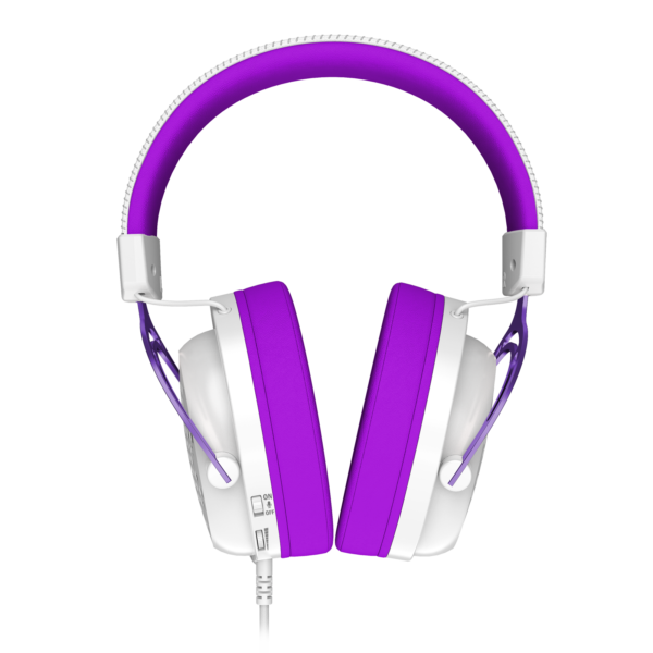 HEADSET GAMER REDRAGON DIOMEDES BRANCO COM ROXO - Imagem 4