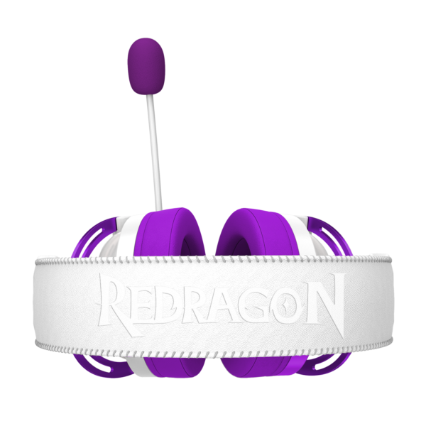 HEADSET GAMER REDRAGON DIOMEDES BRANCO COM ROXO - Imagem 3