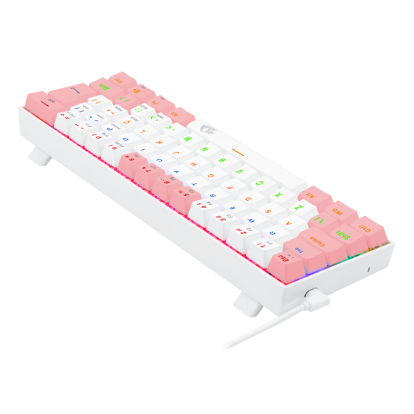 TECLADO GAMER REDRAGON LAKSHMI RAINBOW BRANCO E ROSA COM SWITCH MARROM - Imagem 5