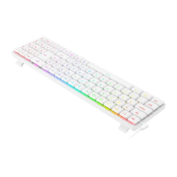 TECLADO MECANICO GAMER ASHE PRO RGB BRANCO SWITCH MARROM SEM FIO (2.4/BT) - Imagem 6