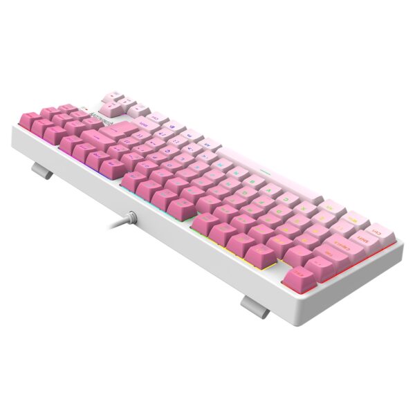 TECLADO GAMER REDRAGON DAKSA BRANCO E ROSA RGB COM SWITCH MARROM MODELO K576GP-RGB (PT-BROWN) - Imagem 3