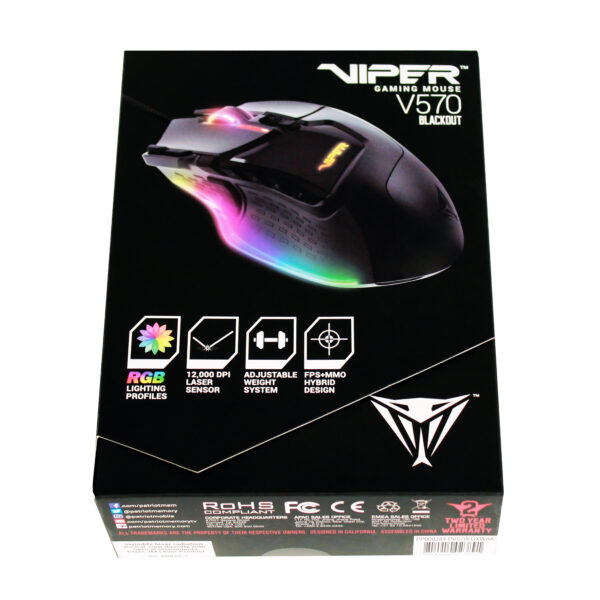 MOUSE GAMER PATRIOT VIPER V570 BLACKOUT 12000DPI/RGB/13 BOTOES/PRETO - PV570LUXWAK - Image 12