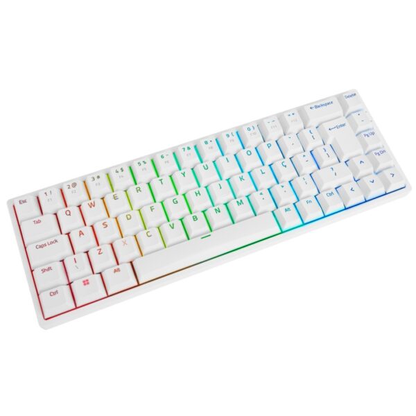 TECLADO MECANICO AKKO MODELO 3068B PLUS BRANCO SWITH PINK - Imagem 2