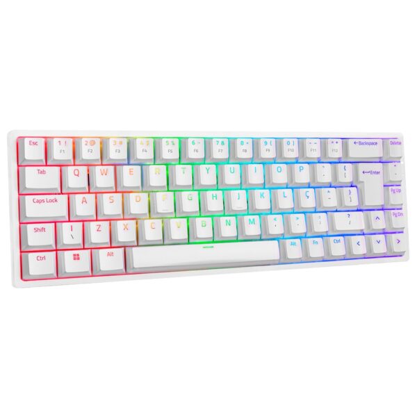 TECLADO MECANICO AKKO MODELO 3068B PLUS BRANCO SWITH PINK - Imagem 4