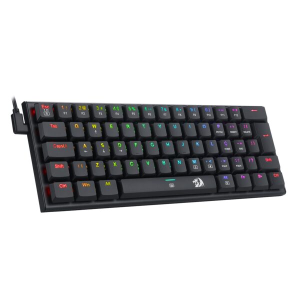 TECLADO MECANICO GAMER REDRAGON ANIVIA PRETO RGB COM SWITCH MARROM ABNT-2 - Imagem 4