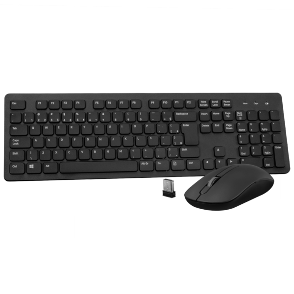 KIT TECLADO MEMBRANA E MOUSE AKKO AKP104 WL PRETO