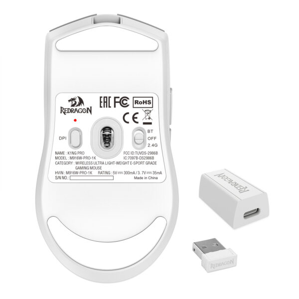 MOUSE GAMER REDRAGON KING PRO BRANCO - Imagem 9