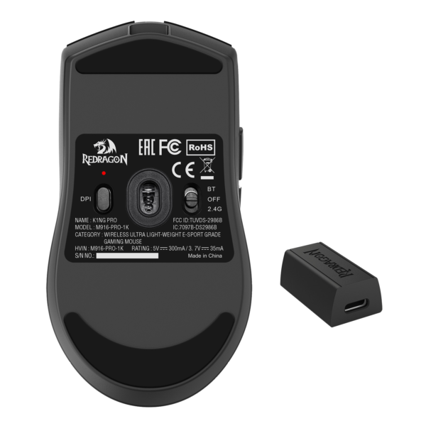 MOUSE GAMER REDRAGON KING 4K PRO PRETO - Imagem 8