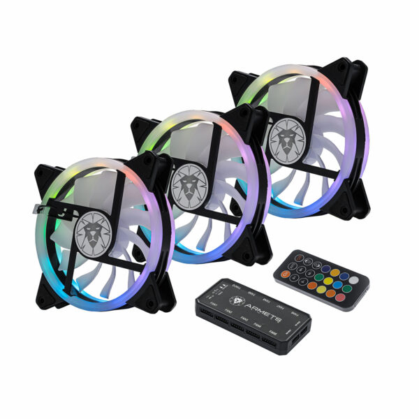 KIT 3X FAN COOLER RGB 120X120 CONTROLE REMOTO E CONTROLADORA KCF3-01- ARMETS - Imagem 3