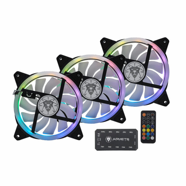 KIT 3X FAN COOLER RGB 120X120 CONTROLE REMOTO E CONTROLADORA KCF3-01- ARMETS - Imagem 4