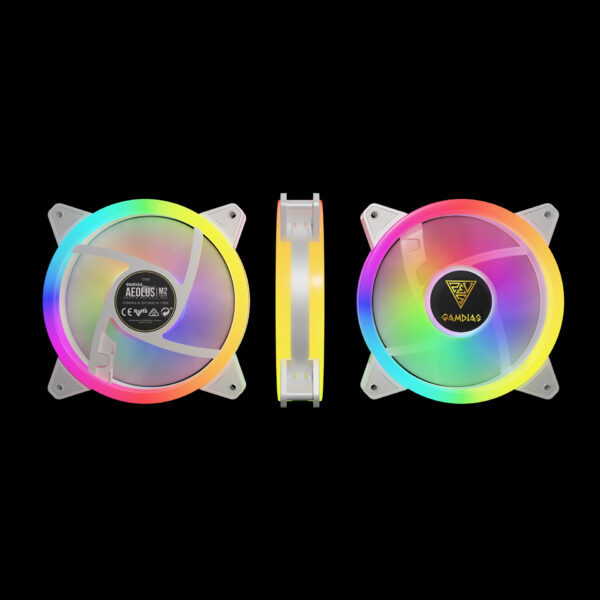 KIT 4 FANS RGB AEOLUS COM 4 FANS BRANCO - Imagem 2