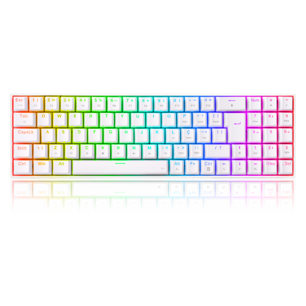 TECLADO MECANICO GAMER ZED PRO RGB BRANCO SWITCH MARROM