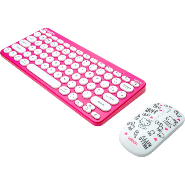TECLADO/MOUSE S/FIO LETRON HELLO KITTY