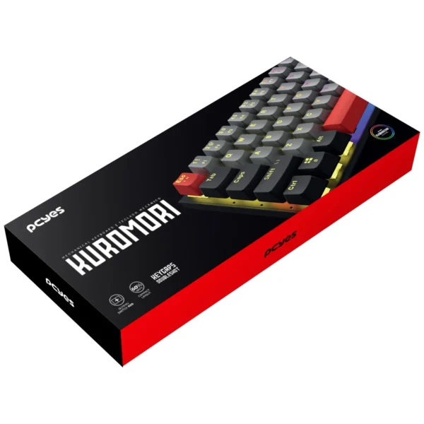 TECLADO MECANICO 60% PCYES KUROMORI BLACK VULCAN - SWITCH BLUE - LED RAINBOW - PTKM60BL - Imagem 9