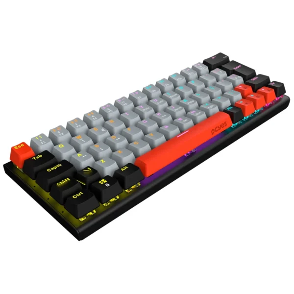 TECLADO MECANICO 60% PCYES KUROMORI BLACK VULCAN - SWITCH BLUE - LED RAINBOW - PTKM60BL
