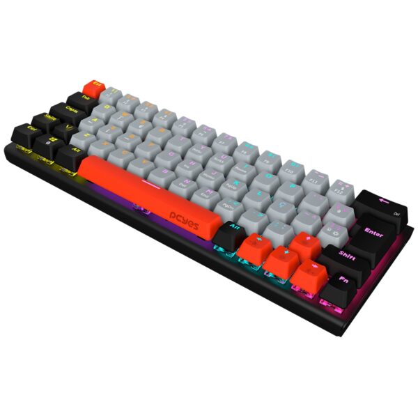 TECLADO MECANICO 60% PCYES KUROMORI BLACK VULCAN - SWITCH BLUE - LED RAINBOW - PTKM60BL - Imagem 2