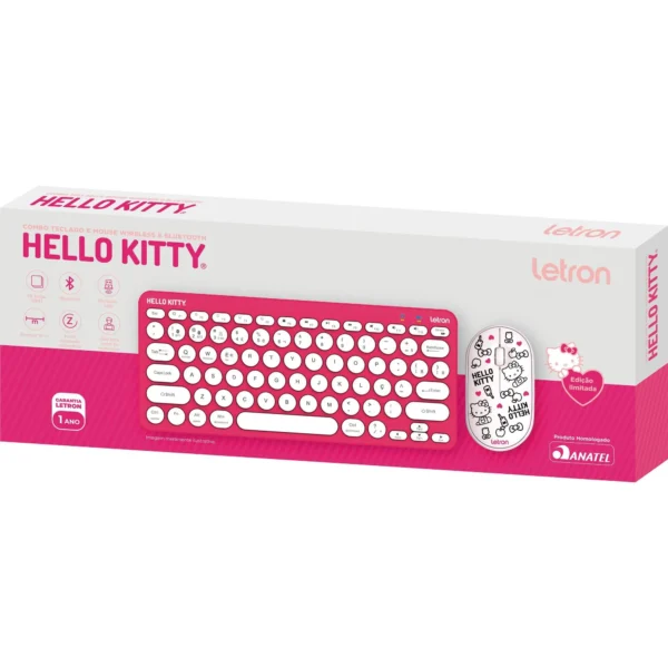 TECLADO/MOUSE S/FIO LETRON HELLO KITTY - Imagem 3