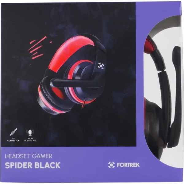 HEADSET GAMER FORTREK SPIDER BLACK PT/VM - Imagem 7