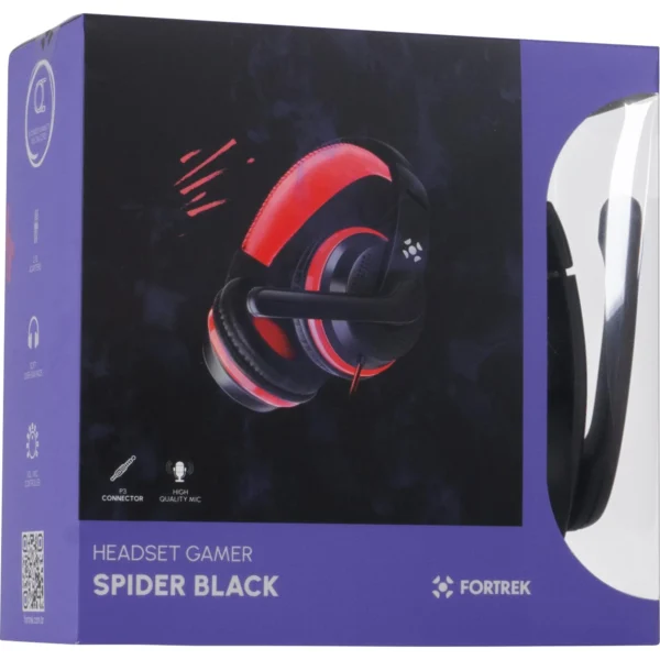 HEADSET GAMER FORTREK SPIDER BLACK PT/VM - Imagem 8