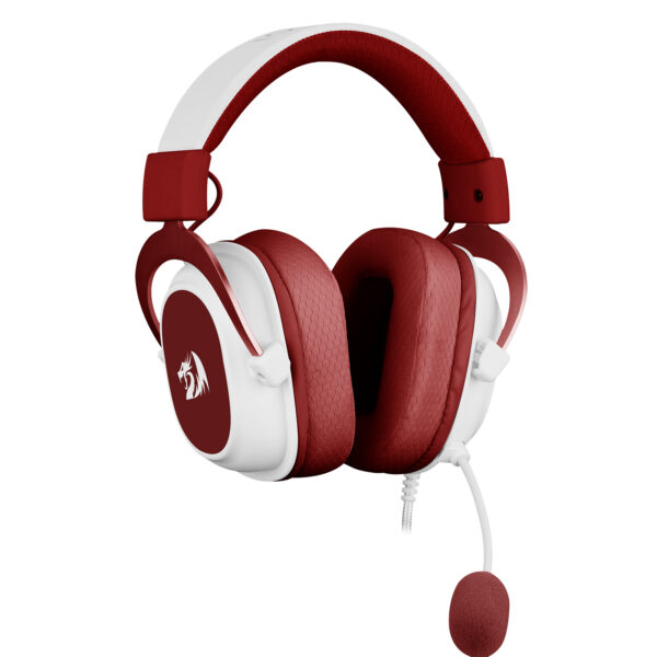 HEADSET GAMER HERO BRANCO COM VERMELHO