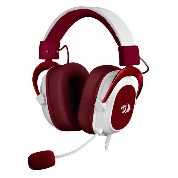 HEADSET GAMER HERO BRANCO COM VERMELHO - Imagem 2