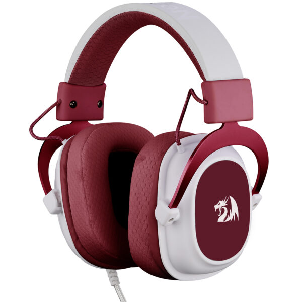 HEADSET GAMER HERO BRANCO COM VERMELHO - Imagem 5