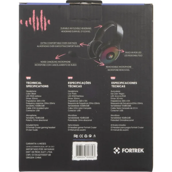 HEADSET GAMER 7.1 FORTREK CRUISER - Imagem 8